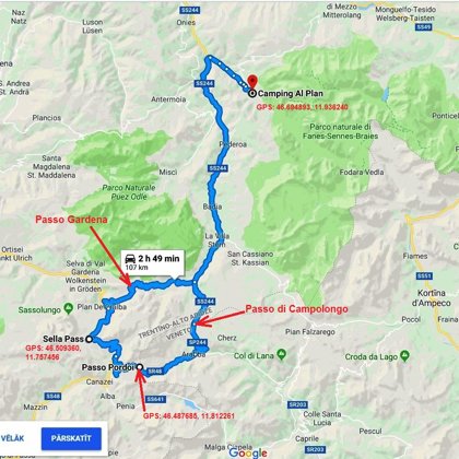 Trešajā dienā ar motorolleri veiktais maršruts